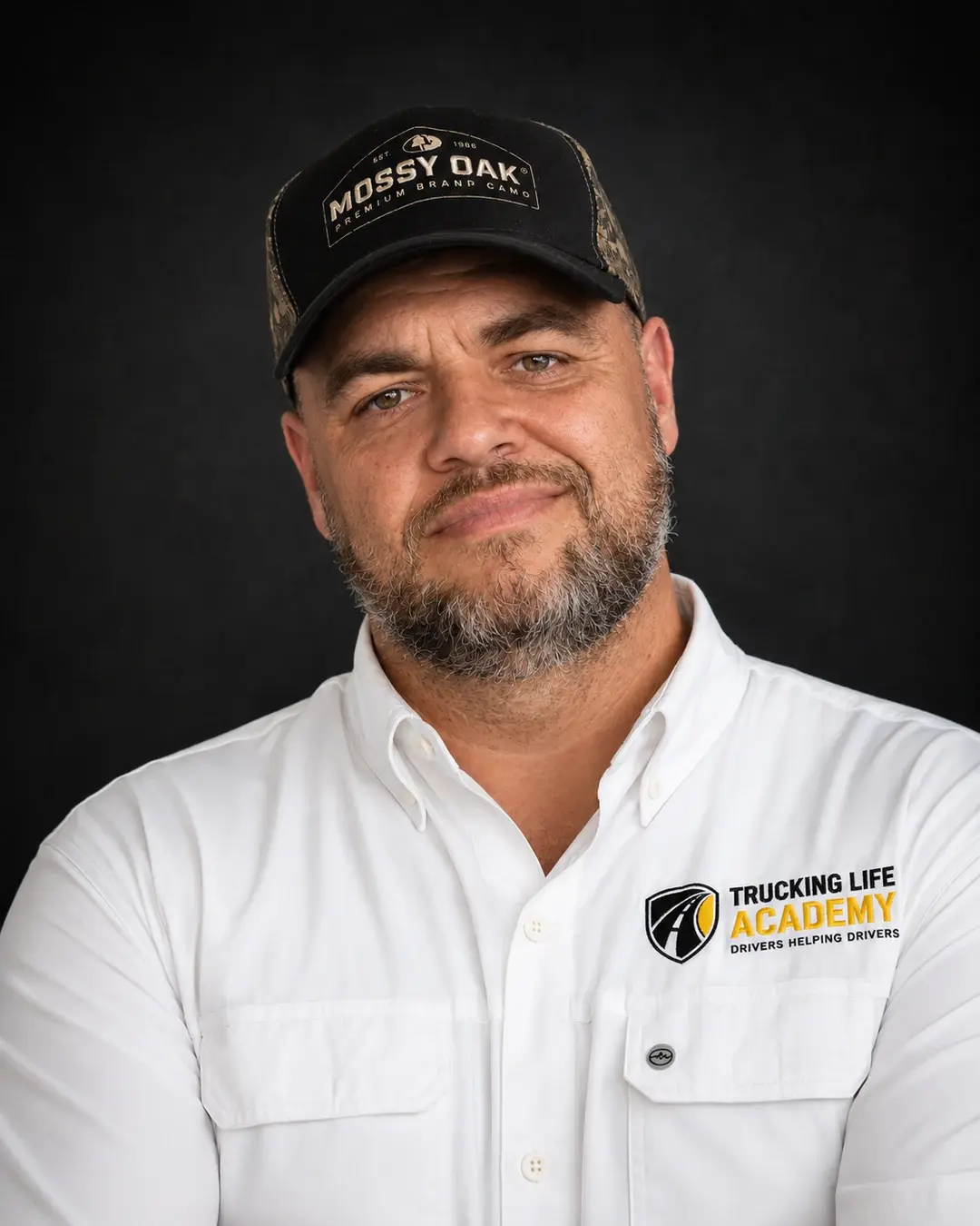 Trucking Life Academy instructor wearing an Academy shirt.